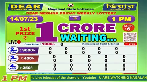 nagaland state lotteries dear meghna friday weekly lottery|Nagaland State Lottery Dear Meghna Friday result for August 30, .